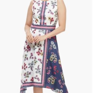 Maggy London Scarf Print Sleeveless Handkerchief Dress